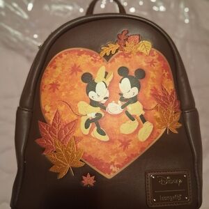 Mickey & Minnie Fall Leaf Loungefly Backpack